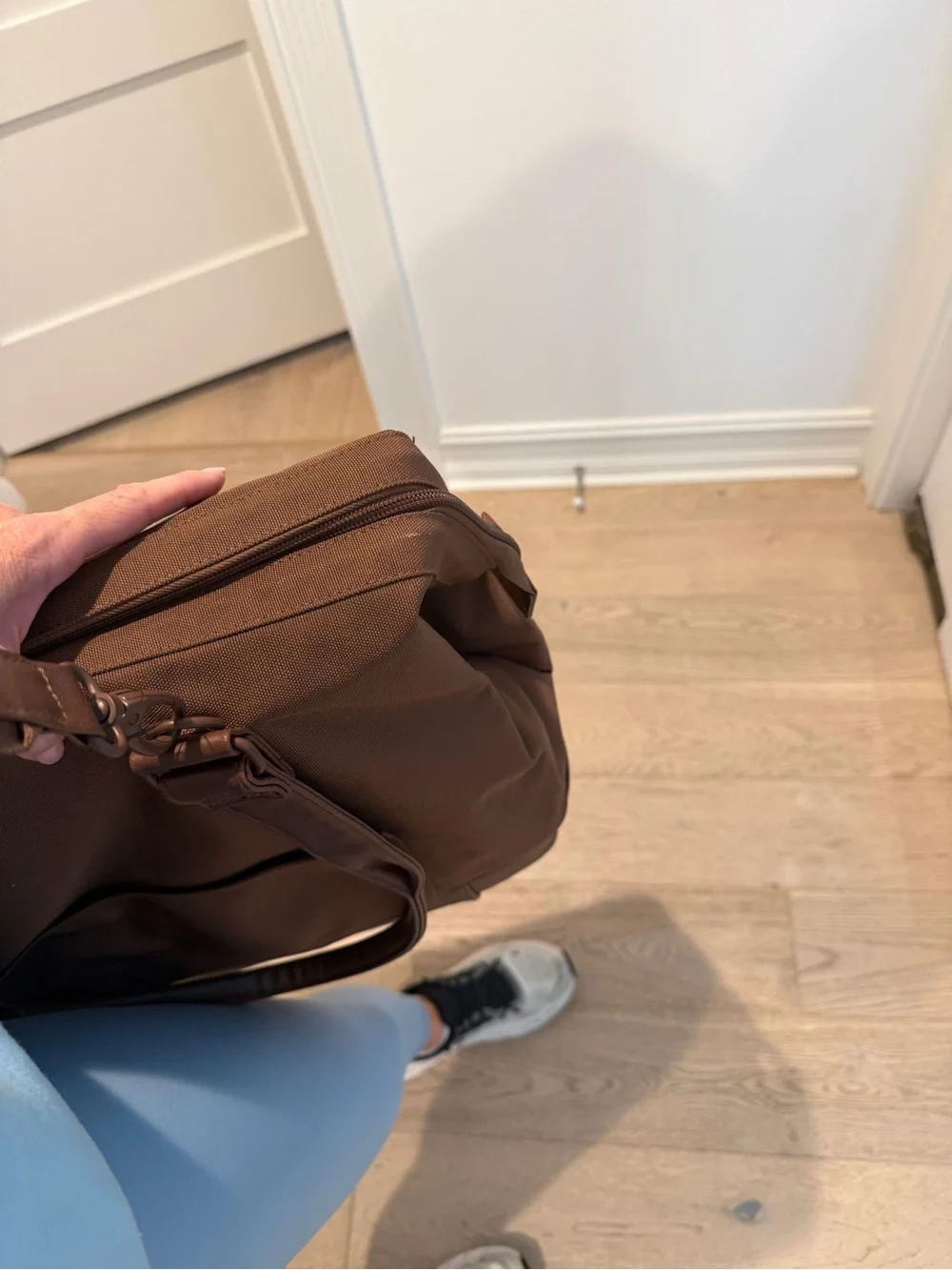 BEIS Brown Travel Briefcase with Adjustable Shoulder Strap